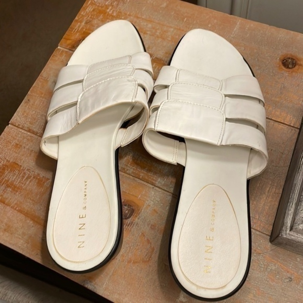 Nine and Company size 9 white sandals